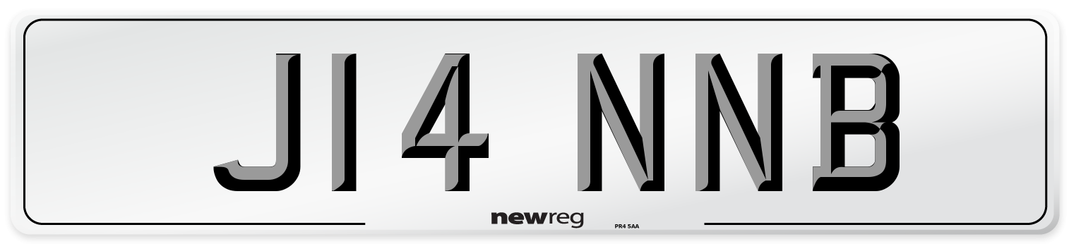 J14 NNB Number Plate from New Reg